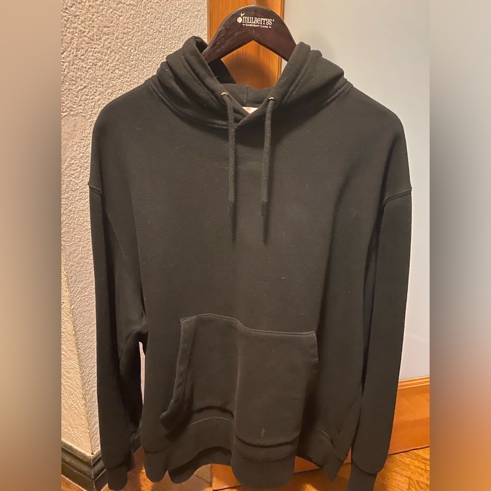 Large Black Pullover Hoodie Topman